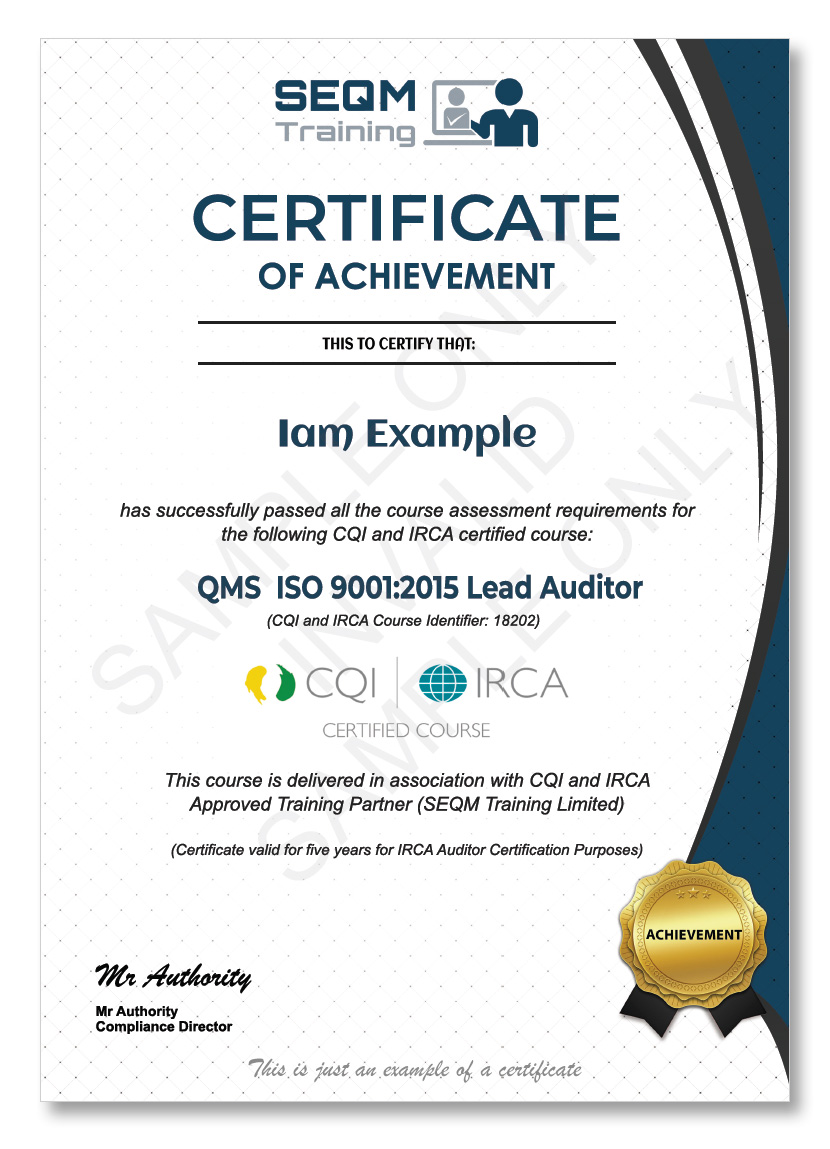 ISO 9001 LEAD AUDITOR COURSE