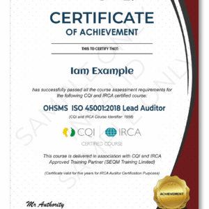 ISO 45001 LEAD AUDITOR COURSE