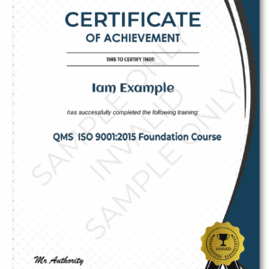 ISO 9001 FOUNDATION TRAINING COURSE