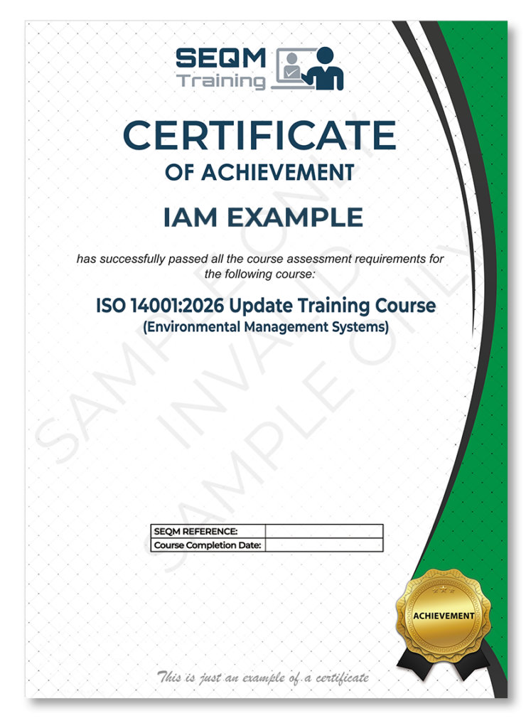ISO14001:2026 revision transition course