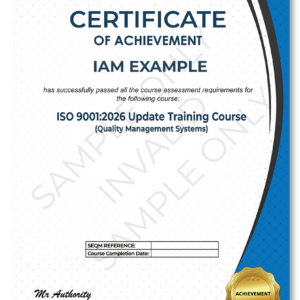 ISO 9001:2026 UPDATE TRAINING COURSE